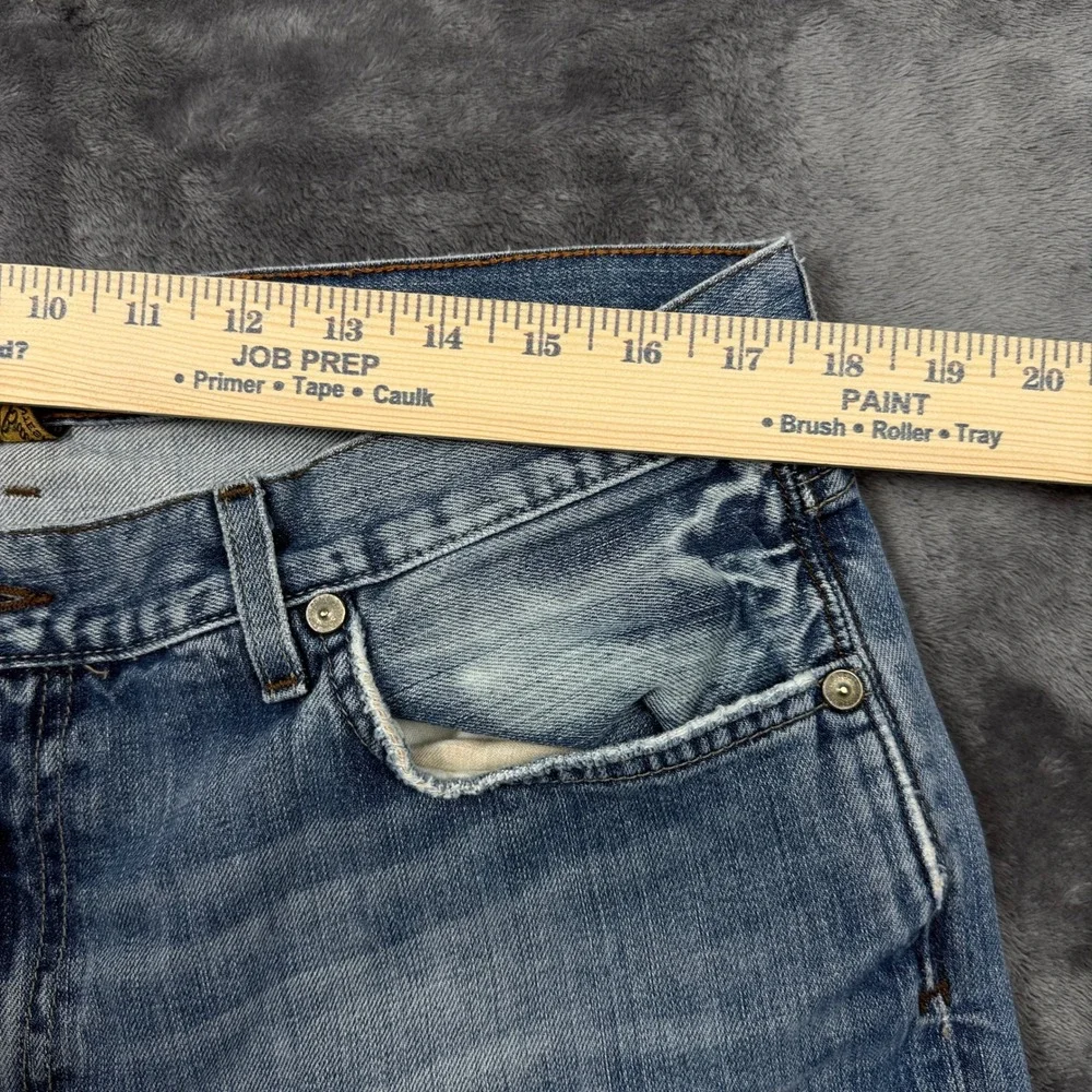 Lucky Brand Jeans Mens 38 Blue Straight Leg Medium Wash Distressed Made In USA